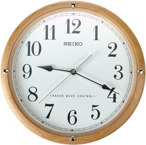 Seiko QXR303Z Radio Controlled Wooden Wall Clock