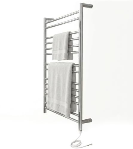 Manissa Tokyo Stainless Steel Electric Towel Rail Towel Warmer Mirror Polished Finish (500 x 850)