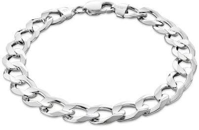Herren-Armband aus massivem 925 Silber, Geschenk für Männer, mit Schmuckbox, 23 cm Länge, anlaufgeschützt, nickelfrei, Karabinerverschluss