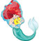 Amscan 3352901 - Super Shape Folienballon Little Mermaid Disney, Größe 71 x 86 cm, Volumen 40 Liter, Heliumballon