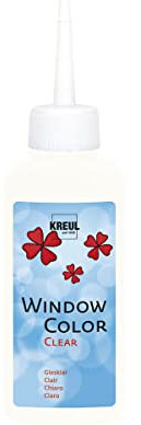 KREUL 40202 - Window Color Clear weiß 80 ml, Fenstermalfarbe auf Wasserbasis, mit glatter glasklarer Oberfläche, geeignet für Oberflächen wie Glas, Spiegel und Fliesen
