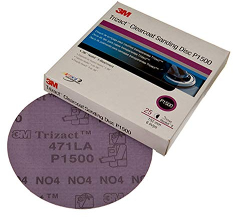 3M Trizact Hookit Clear Coat Sanding Disc, 02095, 5 in, 25 per carton