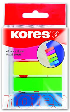 Kores N45105 Pagemarker - Folie, 12 x 45 mm, Neonfarben