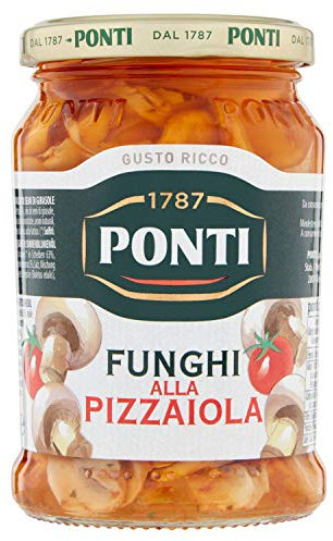 Ponti Funghi Prataioli alla Pizzaiola in Olio di Semi di Girasole Pizzaiola-Pilze in Sonnenblumenöl 280g Glas