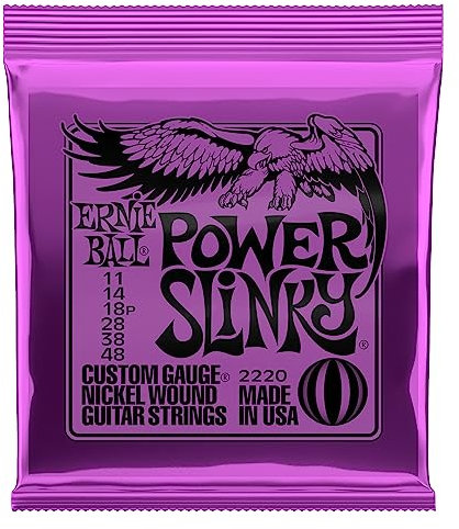 Ernie Ball, Power Slinky Nickel Wound, Corde per chitarra elettrica con avvolgimento in nichel, diametro 11-48