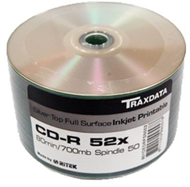 50 CD-R Traxdata SILVER printable 700MB 80min 52X