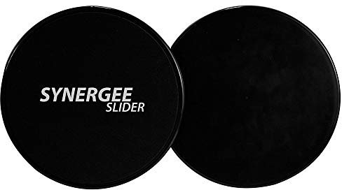 Synergee iheartsynergee tiefschwarze Gleitscheiben Core Sliders. Beidseitige Verwendung auf Teppich oder Hartholzböden. Gerät für Bauchtraining