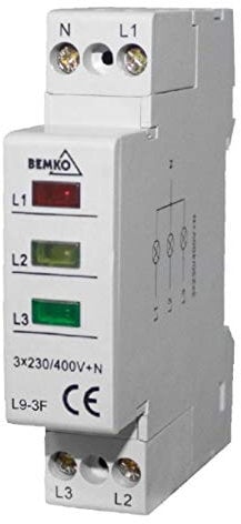 BEMKO L9 L9-3F Kontrollleuchten 3, 1.8 W, Leuchtmelder 1 Phase Gelb