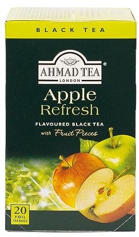 Ahmad Tea Fruit Black Tea | Apple Refresh Fruit Black Tea | 20 Teabag Sachets | 1 Pack
