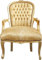 Casa Padrino Barock Salon Stuhl Gold Muster/Gold