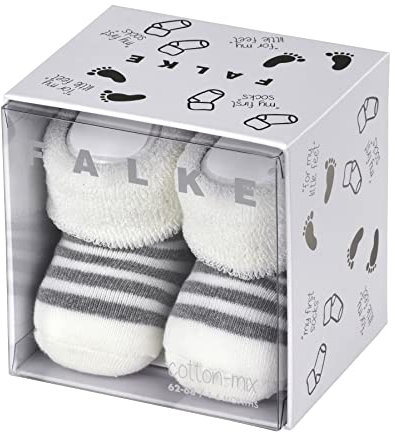 FALKE Unisex Baby Socken Erstlingsringel B So Baumwolle einfarbig 1 Paar, Weiß Off-White 2041, 62-68