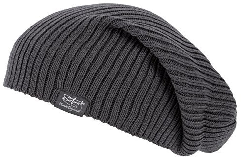 2Stoned Mütze Santa Monica Long Beanie in Dunkelgrau für Damen, Herren und Kinder