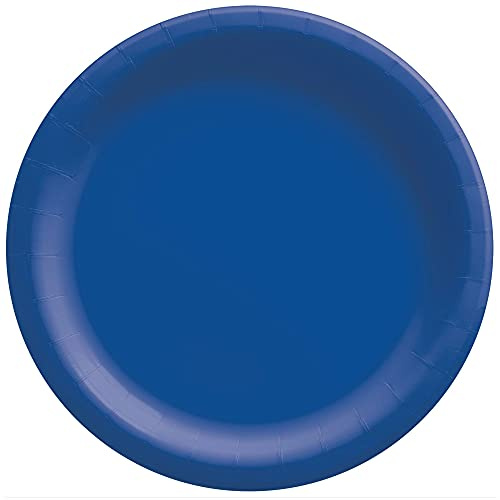 Amscan 64015-105 Blue Disposable Dessert Paper Plate - 20 Pcs