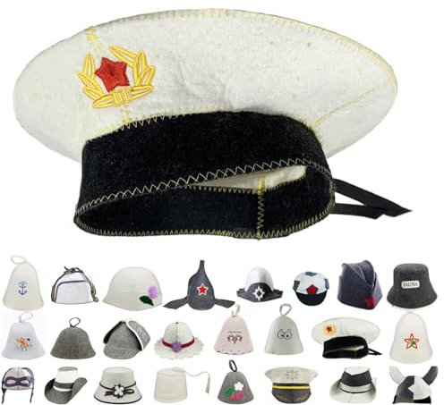 GMMH Saunahut Saunamütze aus Wollfilz - (1550 Seemann) Filz Saunakappe für Damen und Herren, Filzkappe Mütze Filzhut Hut Kappe für Sauna