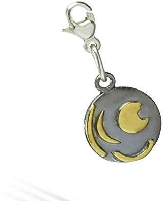 Himmelsscheibe von Nebra, Charm Bettelanhänger, Ø 12,5 mm 925/- Silber für Bettelarmbänder