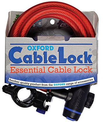 Oxford OF249 Cable Bike Lock-Red