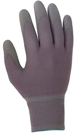 Texxor Nylon-Strickhandschuh PU-Beschichtung, grau, nach EN 388 Kat.2, 12 Paar, Größe 8