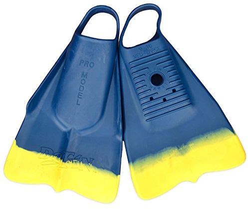 DaFin Classic Swim Fins - Medium-Large Navy/Yellow Training Swim Fins Made of Thermoplastic Elastomer (TPE) and Polypropylene (PP) For Surfing, Swimming, And Scuba Diving