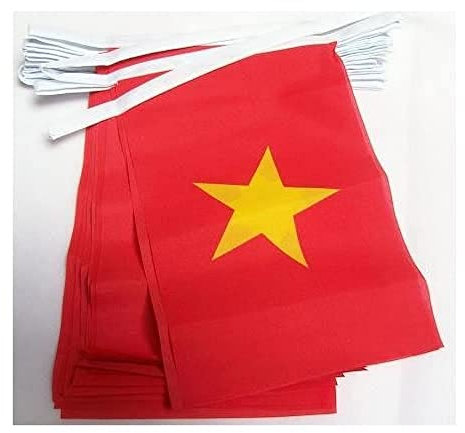AZ FLAG - Guirlande Drapeau Vietnam - 6 Mètres Avec 20 Fanions Vietnamien De 21x14 cm - Petits Drapeaux 100% Polyester - 60g