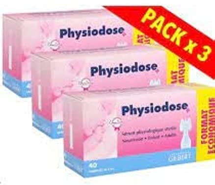 Laboratoire Gilbert Physiodose Sérum physiologiques Lot de 3 botes de 40 unidoses