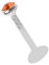 Modern Nature Piercing-Schmuck Ein Lippenpiercing Teflon Labret Stecksystem Stahl 1,2 x 10 mm + Stein 2,5 mm in orange