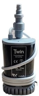 Reich - Pompa a immersione Twin, Grigio, Acciaio inossidabile, 19 litri/min, 12V, Elettrico/12V