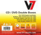 V7 Doppel CD Leerhülle Jewel Case Hülle für DVD und CD (5-er Pack) kristallklar, mit Einlegeblatt