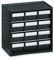 Treston Kleinteilmagazine, Halbleitfähiges Prolypropylen, Gehäuse: Schwarz, BxTxH 310x180x290 mm - 12 Schubladen schwarz