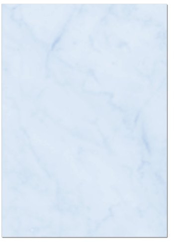 Gastronomie Papier (Blau-Marmor, A5, 100 Blatt) für Speisekarten. Marmoriertes Papier, Einseitig bedruckt, für alle Drucker/Kopierer geeignet