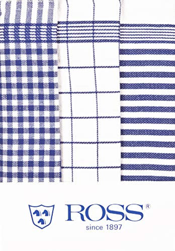 3er Pack Baumwoll - Geschirrtücher Größe 50 x 70 cm in 6 verschiedenen Farben (blau)