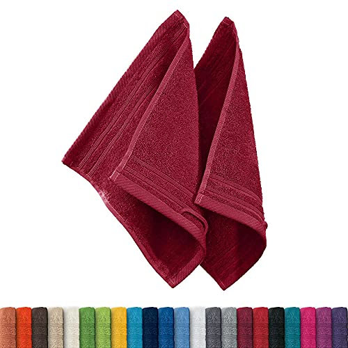 Erwin Müller Seiftuch Heidelberg 2er- Pack 100% Baumwolle weinrot Größe 30x30 cm - leichte Qualität, saugstark, schnelltrocknend, kompakt - ideal für Sport, Strand, Reisen (weitere Farben)