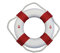 Hampton Nautical Klassischer weißer dekorativer Anker Rettungsring mit roten Bändern, 15,2 cm
