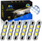 YM E-Bright 6X 44MM Lampadine LED per auto C5W, lampadine a festone, 12V 5050 Chipset 6461 C5W Lampadine per auto Cupola Mappa Tronco Luce di cortesia (bianco)