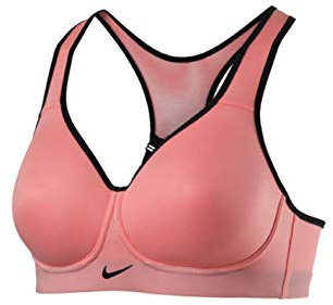 Nike New PRO Rival Bra Reggiseno Sportivo Donna, Rosa (Bright Melon/Black/Black), 32E
