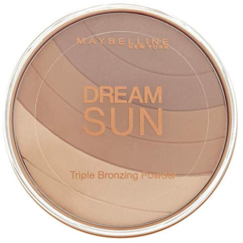 Maybelline New York Dream Sun Bronzer Brunette 02 / Bräunungspuder in drei aufeinander abgestimmten Brauntönen, für eine natürlich wirkende Bräune im Gesicht, 1 x 16 g