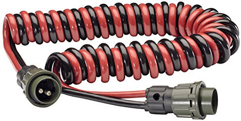 HELLA Wendelleitung Spiral Adapterkabel Verlängerungskabel Elektrowendel - mit Schraubanschluss - 2-polig - 24V - schwarz/rot/nato-oliv - PU (Polyurethan) - Menge: 1 - 8KA 010 807-001