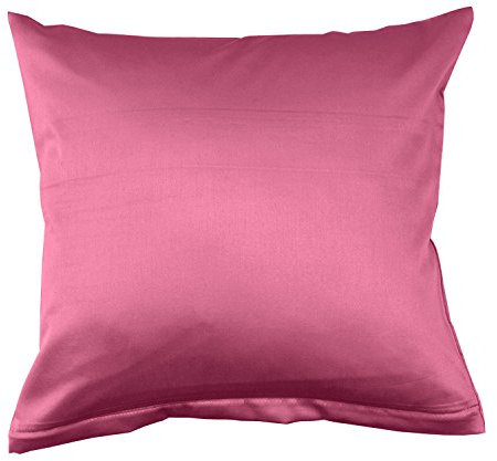 Lorena Uni Classic Mako-Satin Kissen Bezug einfarbig Baumwolle (pink, 80 cm x 80 cm)