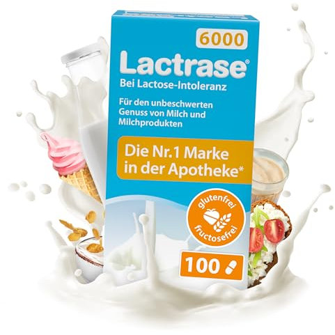 pro natura Lactrase 6000 – 100 Lactase Kapseln bei Lactose-Intoleranz, für den unbeschwerten Genuss von Milch und Milchprodukten