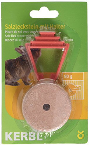 Kerbl Pet 83190 Salzleckstein mit Halter, 80 g