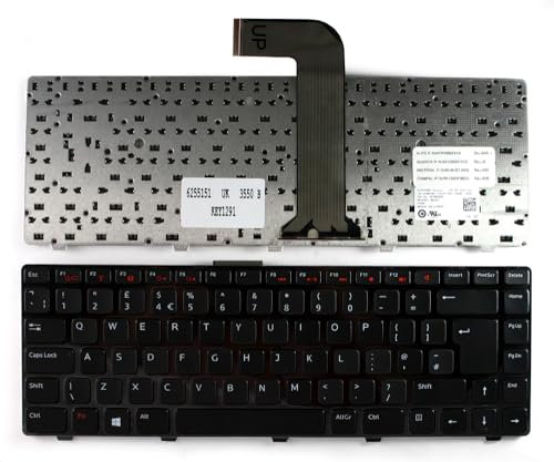 Power4Laptops Royaume-Uni Noir Cadre Noir Clavier pour Ordinateur Portable (PC) de Remplacement Compatible avec Dell Inspiron N5050