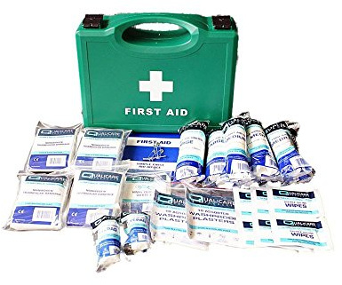 Qualicare HSE Emergency kit for 1-10 Person First Aid Kit Box |Contains 48 Hospital Grade Medical Supplies | Meets HSE standards for workplace compliance; provides essential hospital grade medical supplies for rapid response.