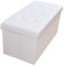 Style home Sitzbank Sitzhocker mit Stauraum, Faltbare Sitztruhe Fußbank Aufbewahrungsbox Polsterbank, belastbar bis 300kg, Kunstleder, 76 * 38 * 38 cm (Weiß)
