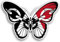 Beautiful Butterfly With Black Country West Midlands Flag Design Vinyl Car Sticker decal 130x90mm approx.