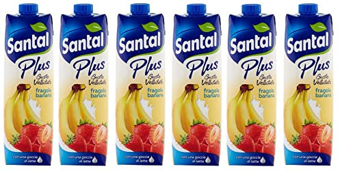 Santal - Succo Plus Fragola Banana, Con Una Goccia Di Latte - 6 pezzi da 1 l [6 l]