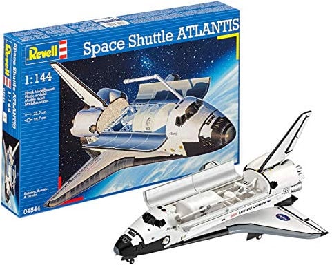 Revell Revell_04544 Modellbausatz Flugzeug 1:144 - Space Shuttle Atlantis im Maßstab 1:144, Level 4, originalgetreue Nachbildung mit vielen Details, Raumfahrt, Weltraum, 04544