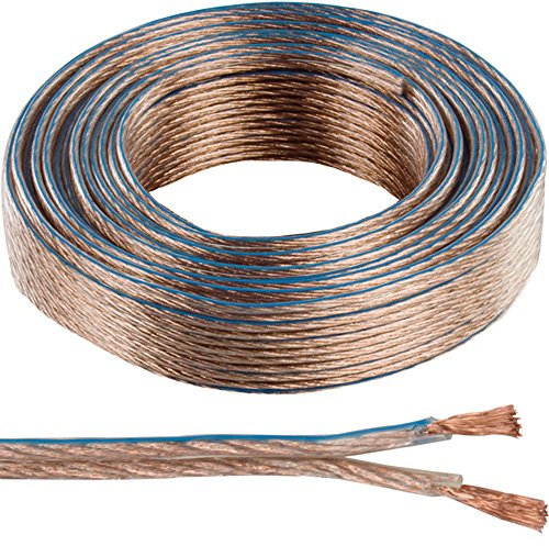 Quality Speaker Cable - 2.5mm 14 AWG - Wire Reel Drum Amp HiFi Loud CCA Strands (25m Speaker Cable)