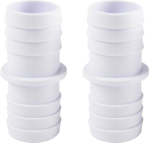STEINBACH Fitting 060032 Lot de 2 Embouts de Tuyau Double Ø 32/32 mm, Blanc.