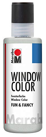 Marabu 04060004589 - Window Color fun & fancy, glitzer eis 80 ml, Fensterfarbe mit Glitter Farbe auf Wasserbasis, ablösbar auf glatten Flächen wie Glas, Spiegel, Fliesen und Folie
