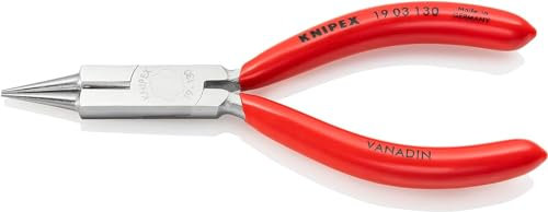 Knipex Pinza a Becchi Tondi con Tronchese (Pinza per Gioiellieri) Cromata, Rivestiti in Resina Sintetica 130 Mm 19 03 130
