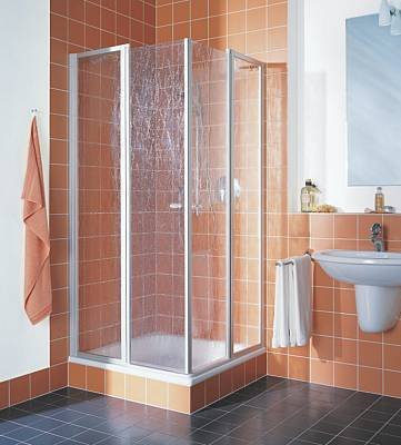 Kermi – Silber Nova 2000 Eckeinstiegshälfte matt; Art Fontana Glas; 70; 185; rechts